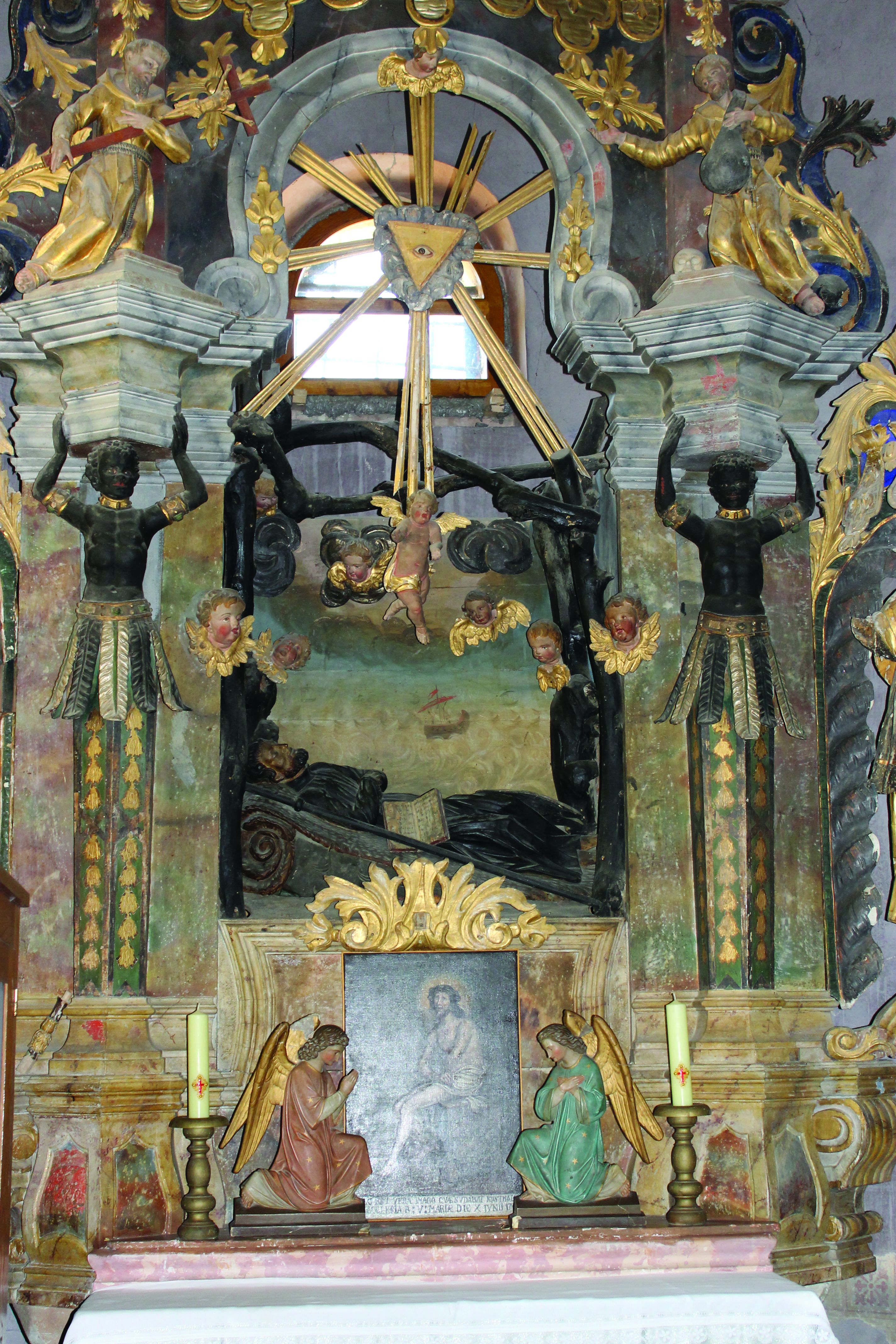 <p>oltar sv. Franje Ksaverskoga, XVIII. st., župna crkva Uznesenja Blažene Djevice Marije</p>