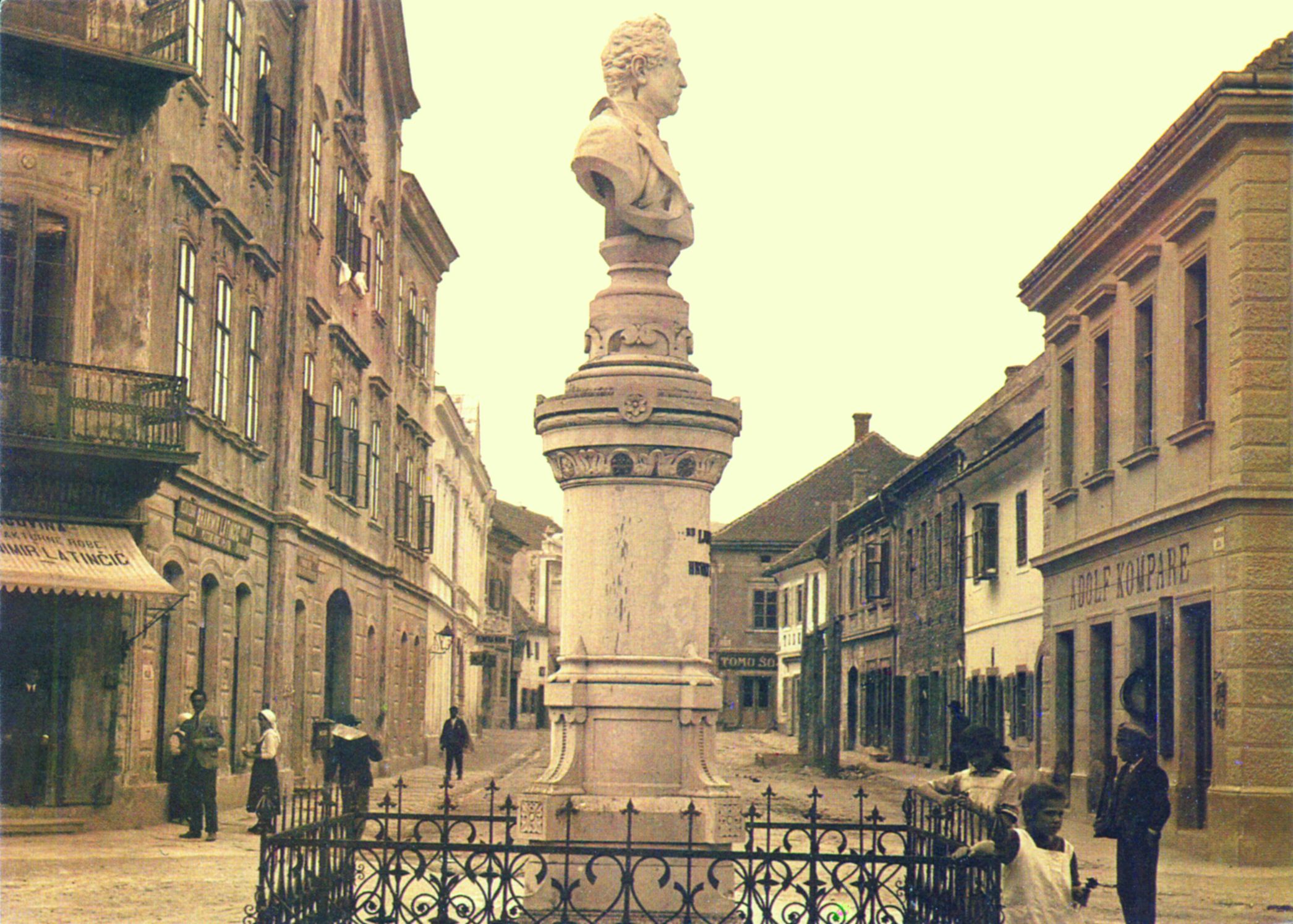 <p>Spomenik Ljudevitu Gaju, Ivan Rendić, 1891, Trg Ljudevita Gaja, Krapina, 1940.</p>