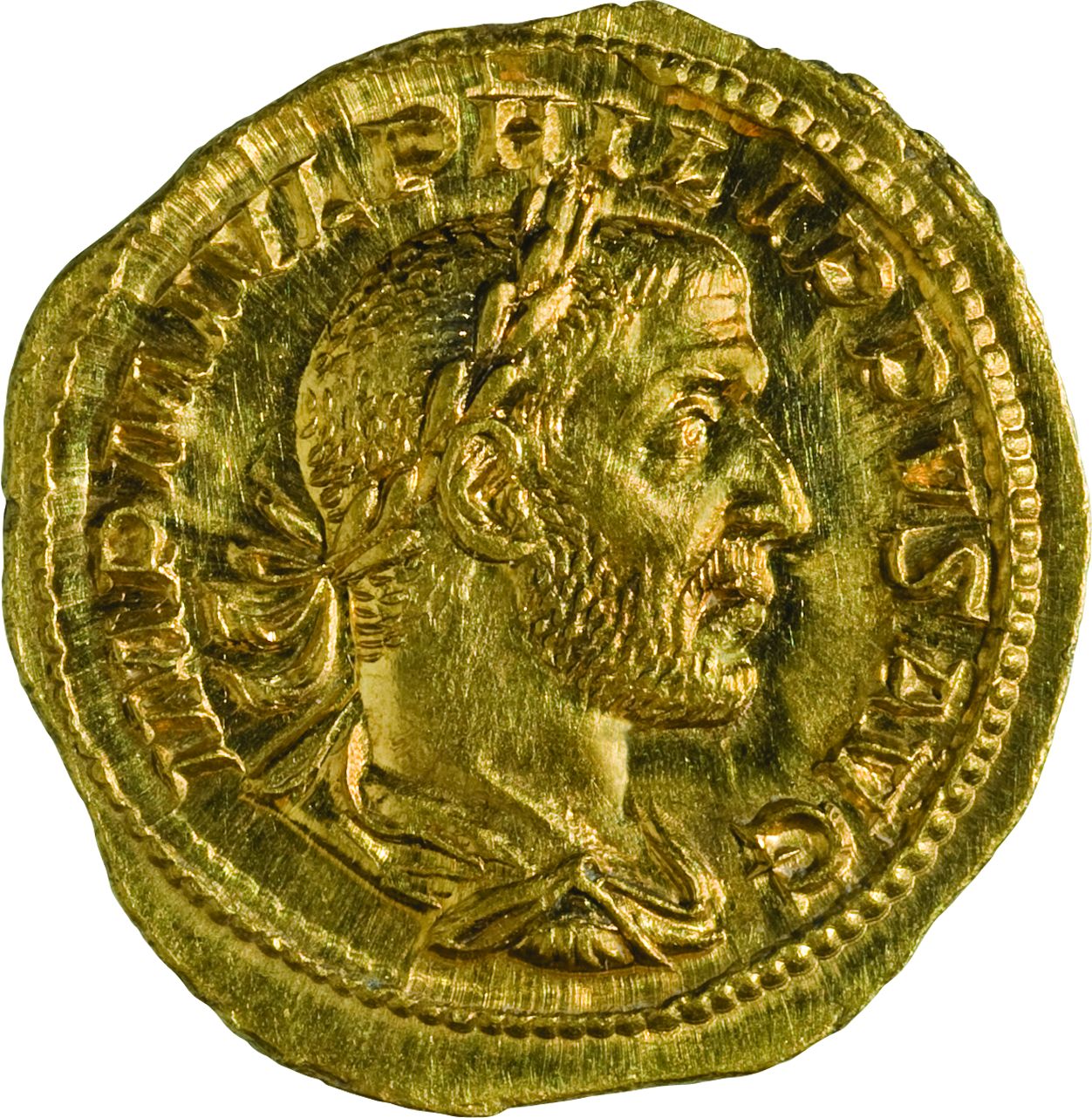 <p>zlatnik cara Filipa, I. st., Aquae Iasae</p>