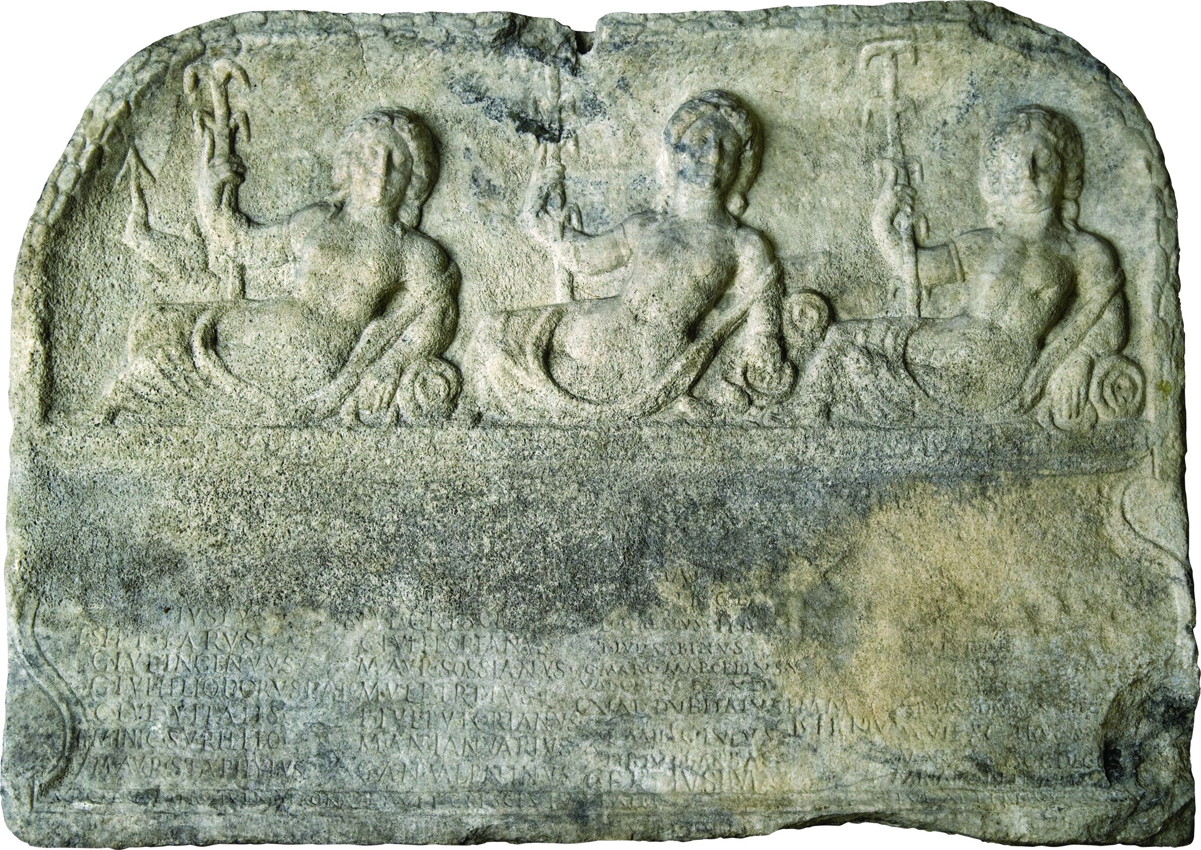 <p>reljef s prikazom triju nimfi, II&ndash;III. st., Aquae Iasae</p>