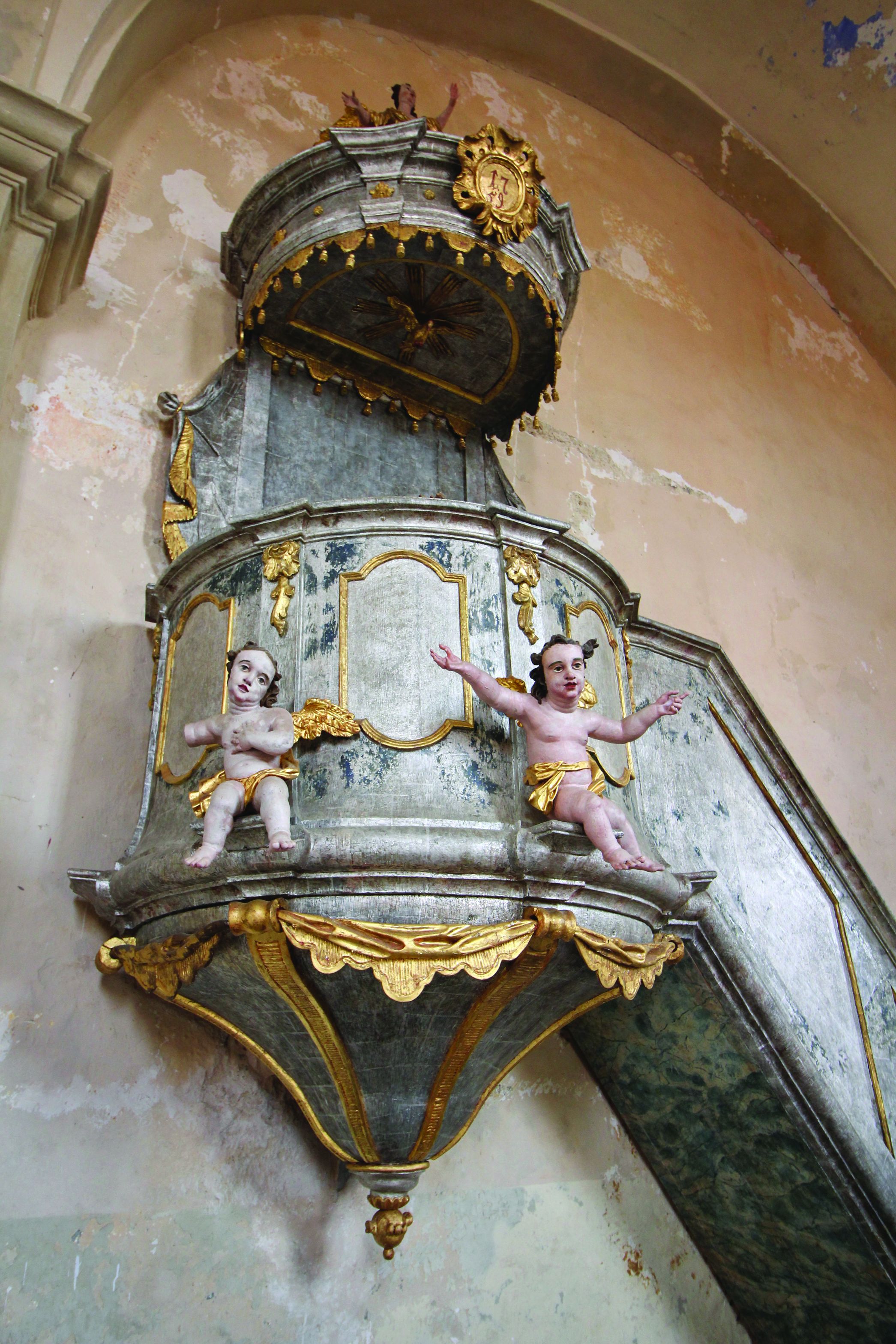 <p>propovjedaonica, 1759, crkva Majke Božje Gorske, Lobor</p>