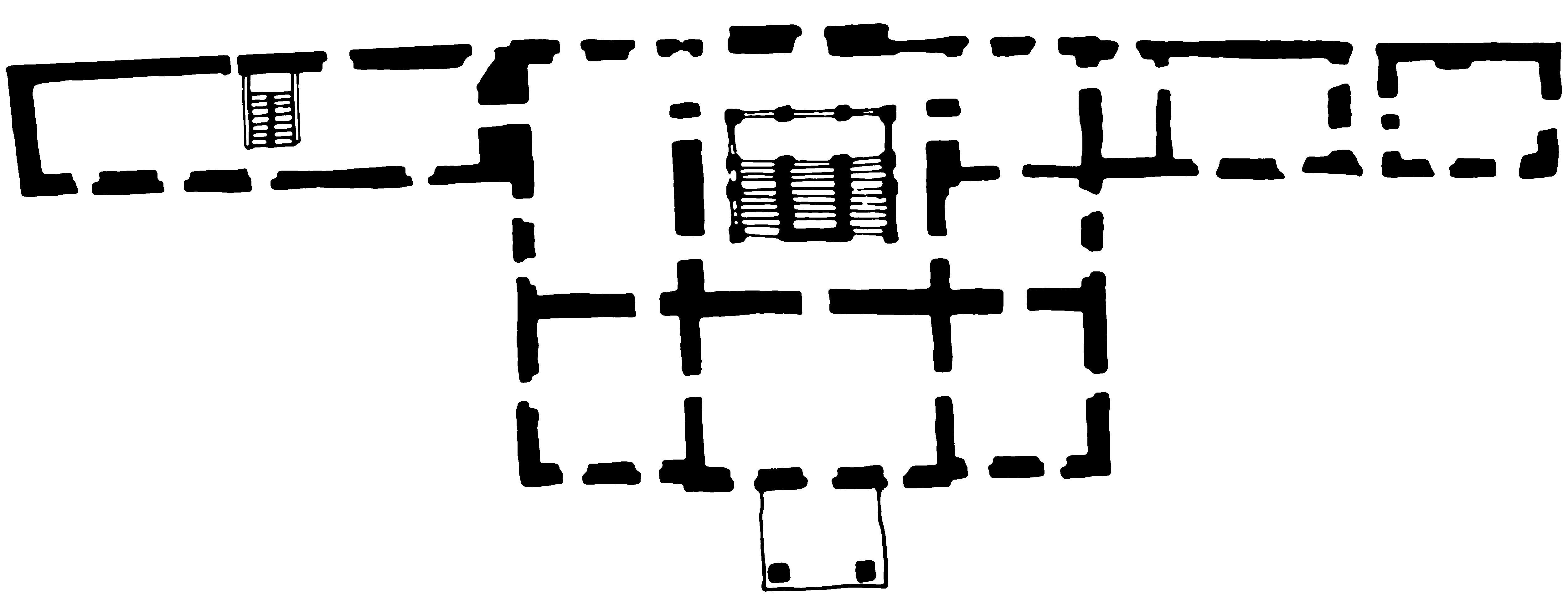 <p>tlocrt prvoga kata dvorca Jakovlje, 1862.</p>