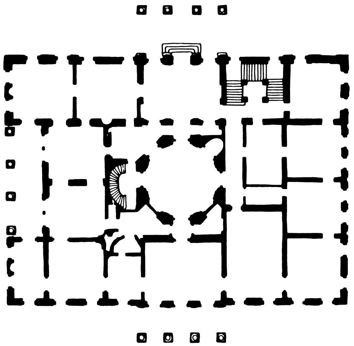 <p>tlocrt dvorca, oko 1830.</p>