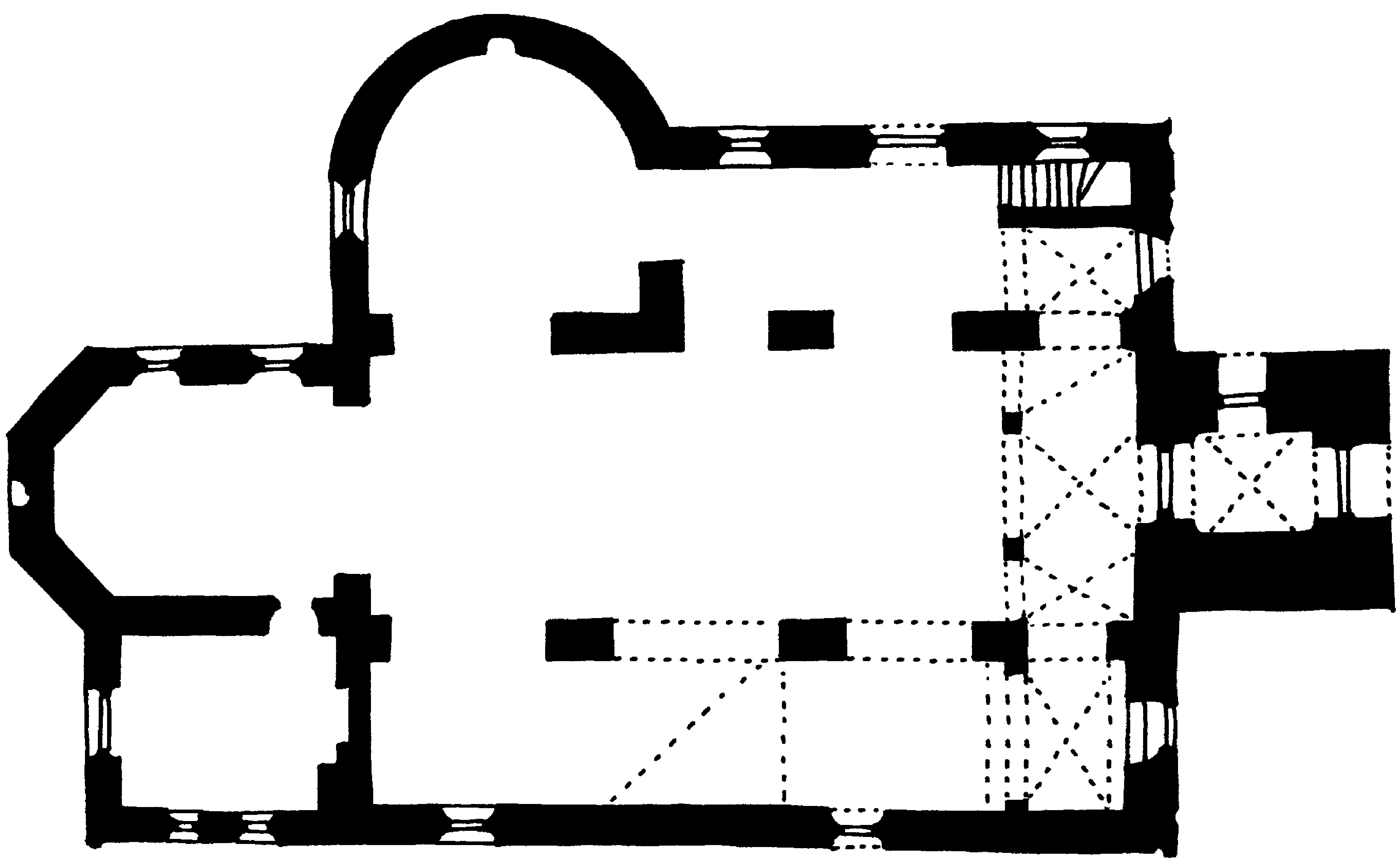 <p>tlocrt župne crkve sv. Jurja, XV&ndash;XVIII. st.</p>