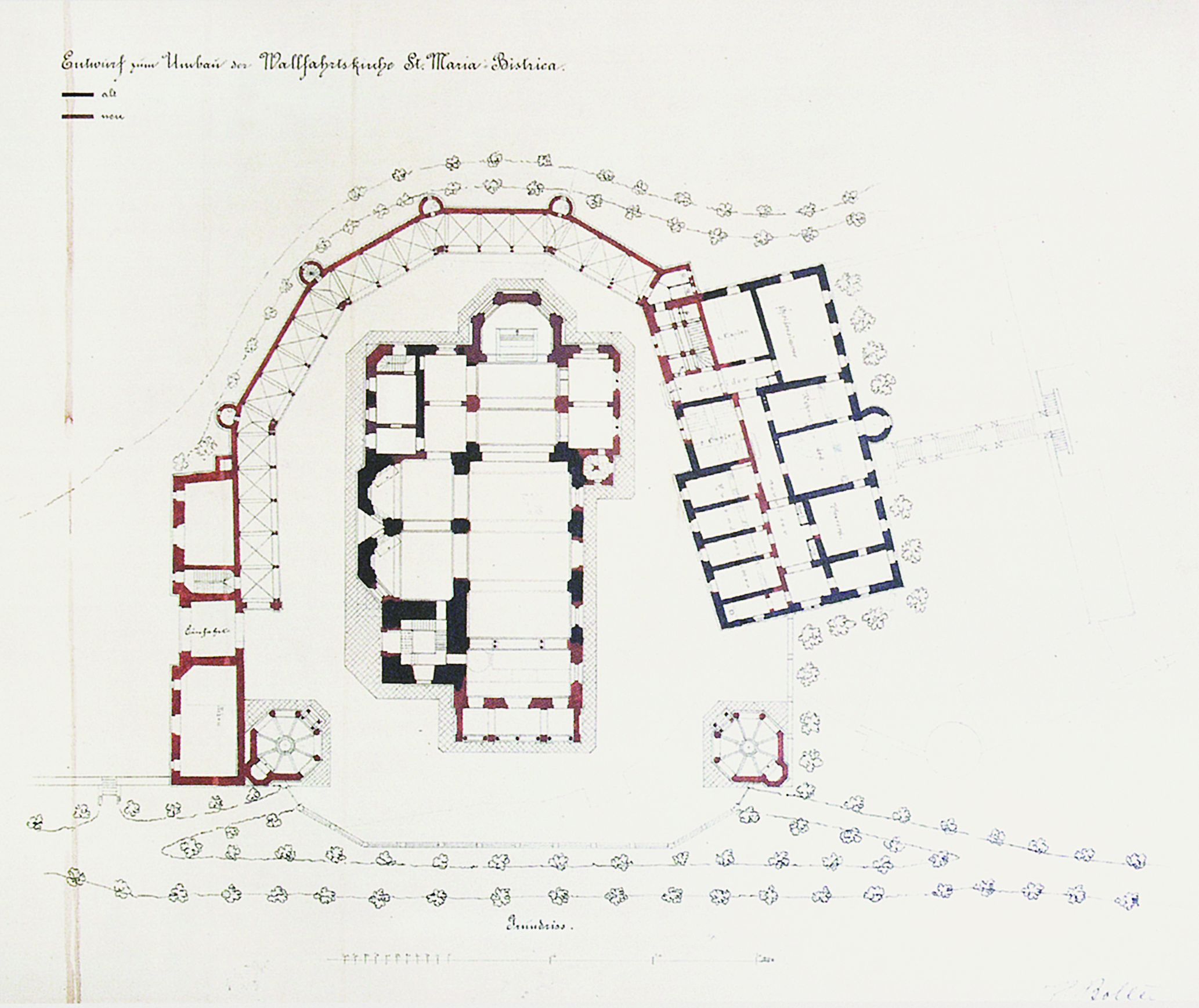 <p>projekt pregradnje crkve Uznesenja Blažene Djevice Marije, Marija Bistrica, 1878.</p>
