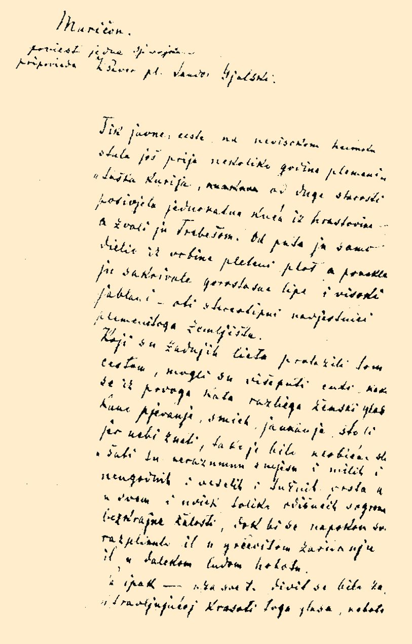 <p><em>Maričon, </em>rukopis</p>