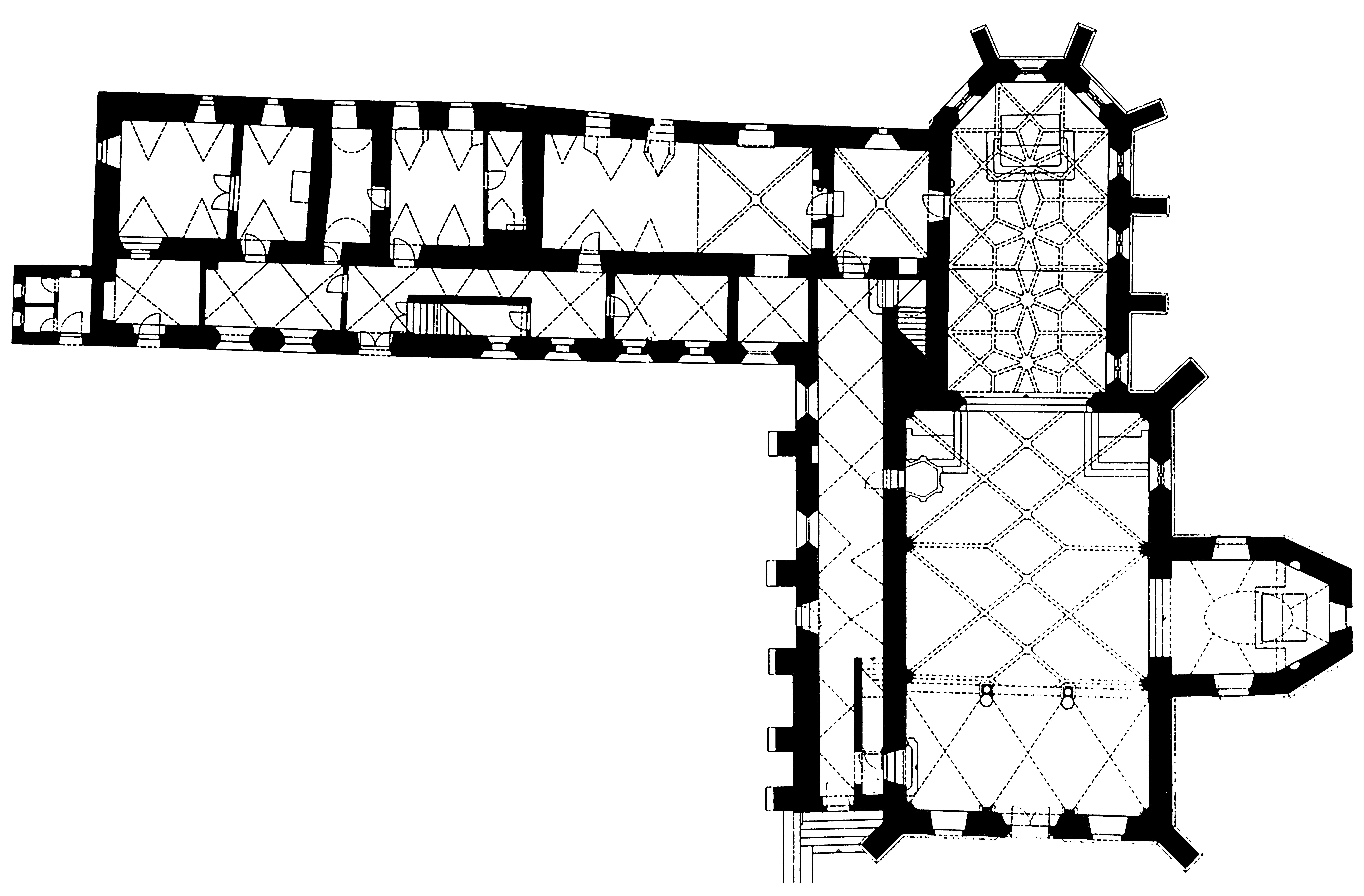 <p>tlocrt župne crkve Blažene Djevice Marije Kraljice Svete krunice i samostana</p>