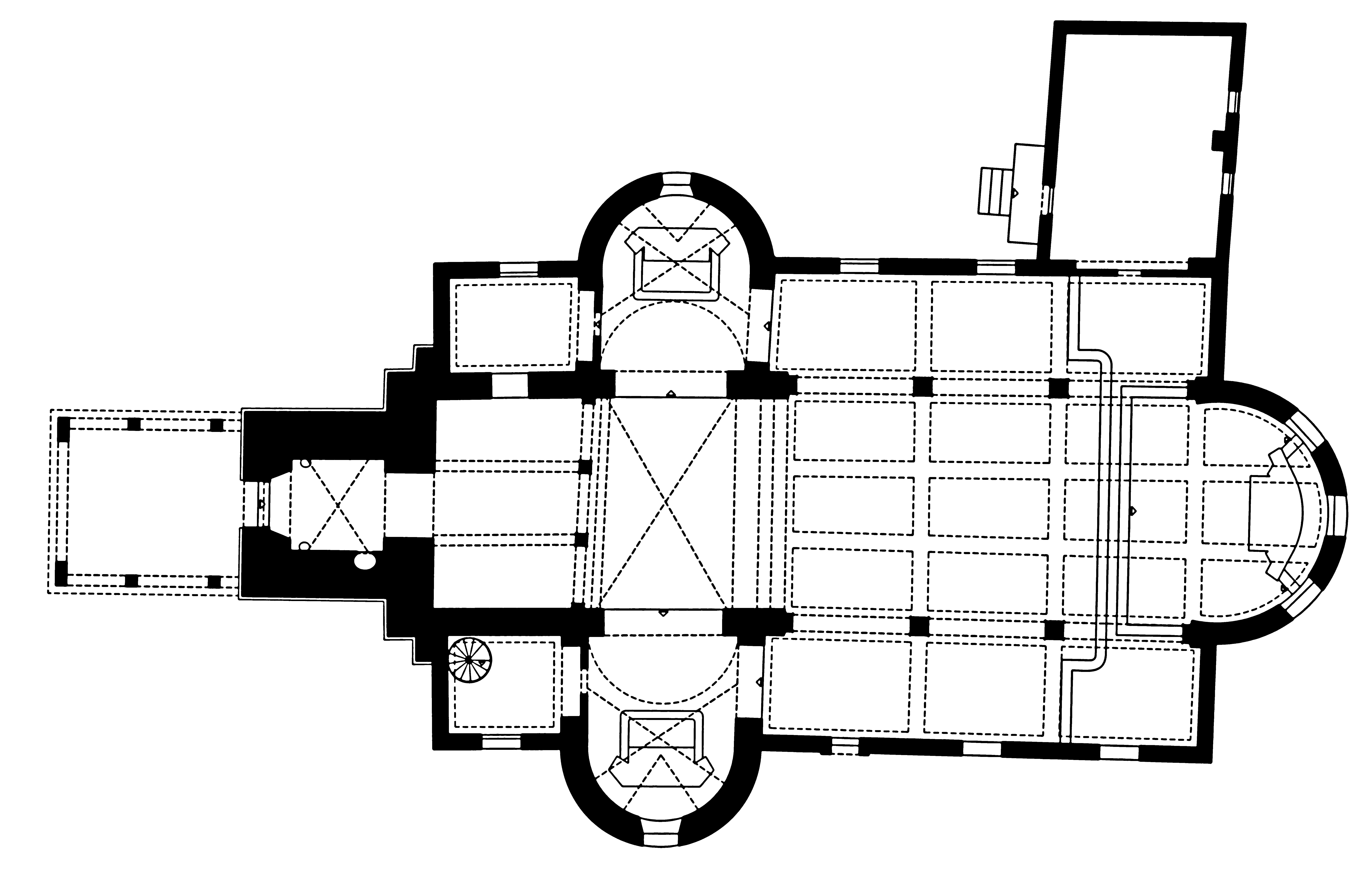 <p>tlocrt župne crkve sv. Jurja Mučenika, XVII&ndash;XXI. st.</p>