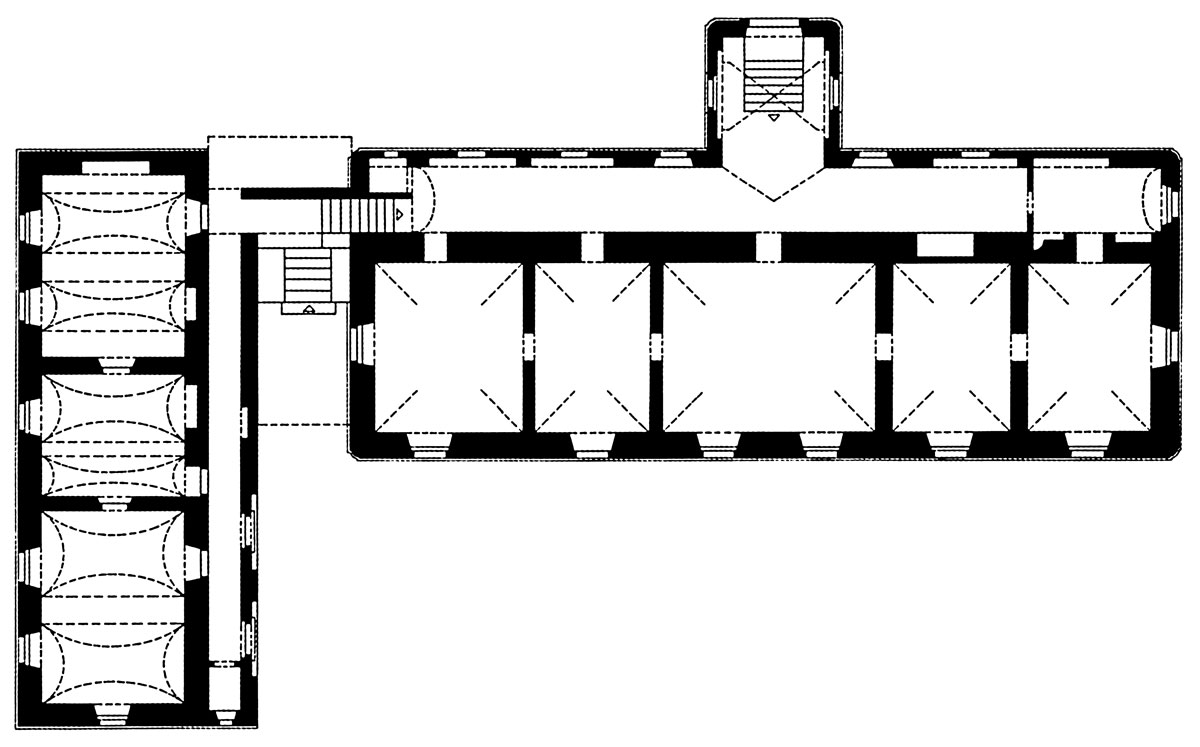 <p>tlocrt kurije Trnovec, XIII. st.</p>