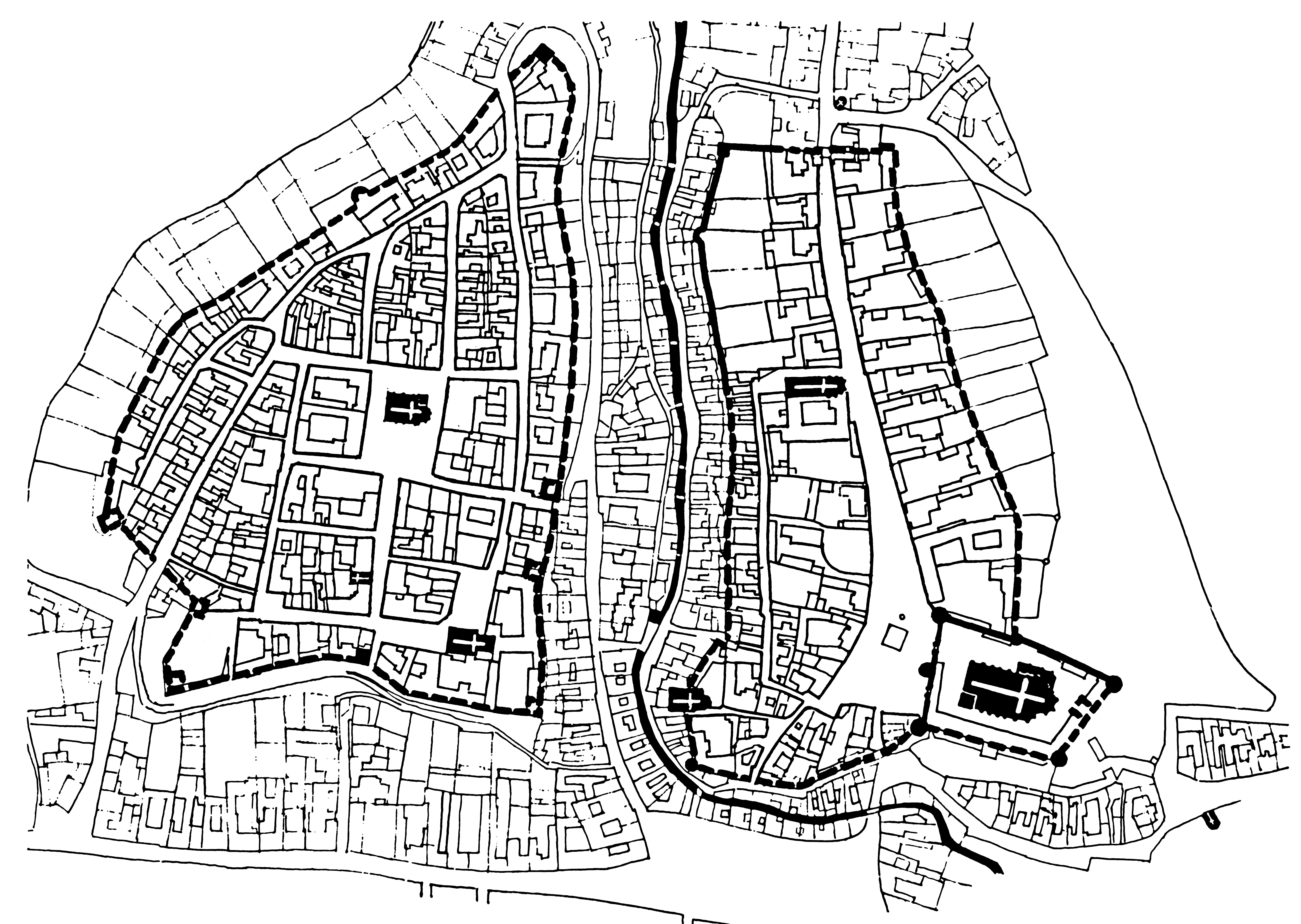 <p>tlocrt dviju povijesnih jezgri Zagreba</p>