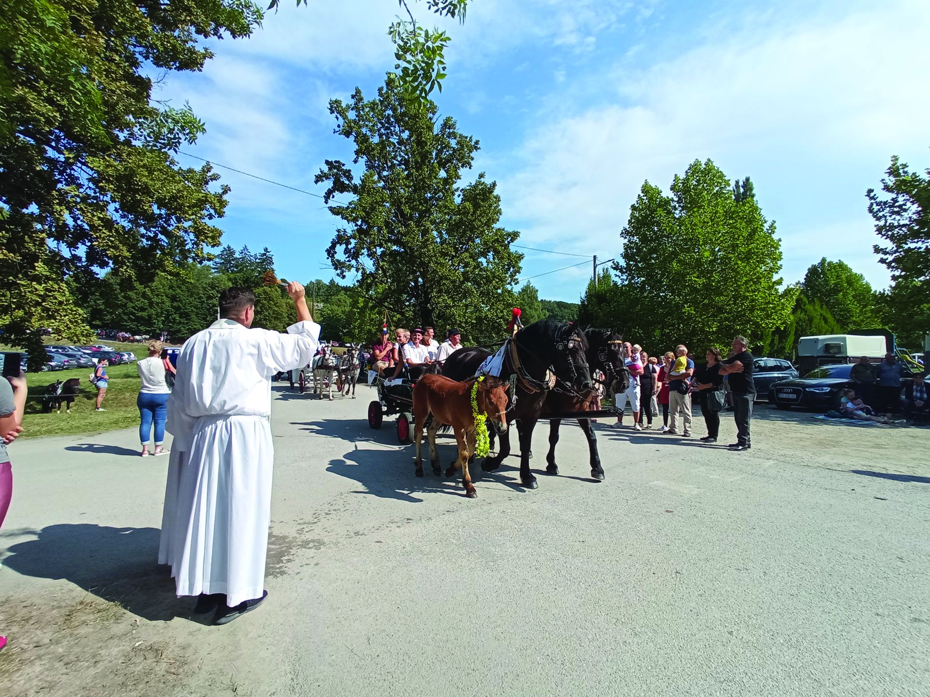 Vozočašće konjskih zaprega i jahača u Mariju Bistricu