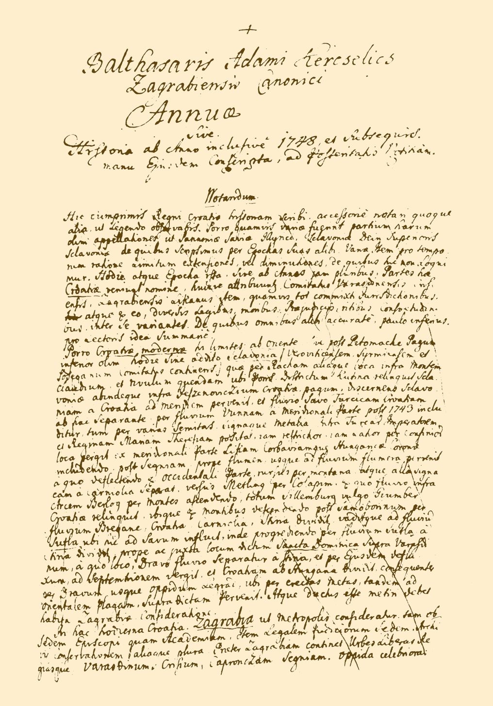 <p>Baltazar Adam Krčelić, <em>Annuae 1748&ndash;1767,</em> rukopis</p>